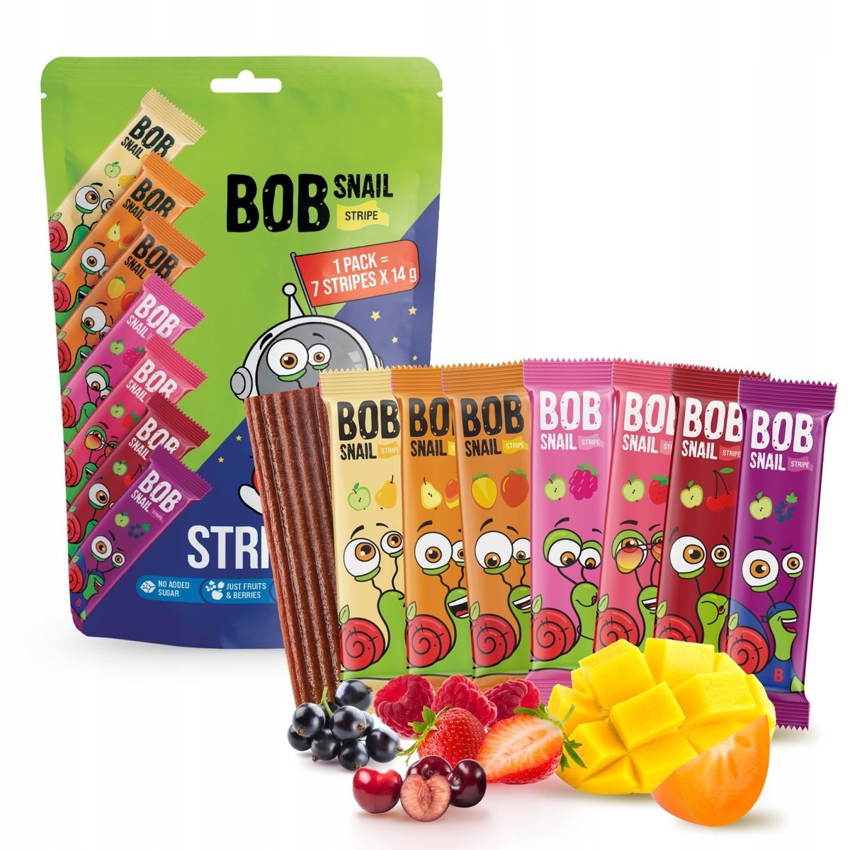 Bob Snail Stripes Mix Owocowe Przekąski 84 g