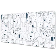 Podkładki na biurko - Podkładka mata ochronna na biurko Domki 90x45 cm - miniaturka - grafika 1