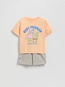 Bluzki dla niemowląt - Reserved - Bawełniany komplet SpongeBob - beżowy - miniaturka - grafika 1