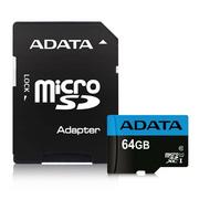 Karta micro 64GB microSD AData mikro A1 V10+adaptr