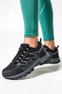 Botki damskie - Czarne buty trekkingowe damskie sznurowane z szarymi dodatkami softshell Casu B2113-1-39 - miniaturka - grafika 1