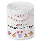 Skarbonki - Skarbonka na Urodziny 20 20te 20-te na Prezent z Nadrukiem ze Zdjęciem - miniaturka - grafika 1