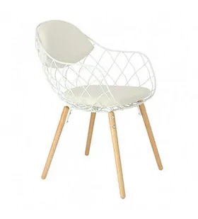 D2.Design Krzesło Jahi białe/białe/naturalny 175206 - Krzesła - miniaturka - grafika 1