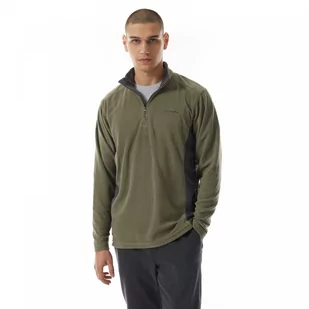 Męski polar nierozpinany COLUMBIA Klamath Range II Half Zip Fleece - oliwkowy - Koszulki sportowe męskie - miniaturka - grafika 1