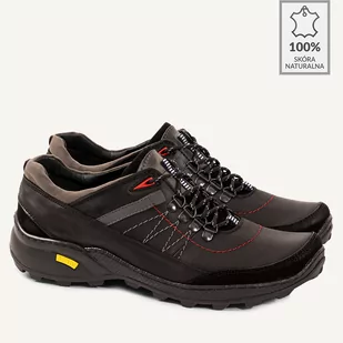 Męskie buty trekkingowe Emerson czarne - BRILU - Półbuty męskie - miniaturka - grafika 1