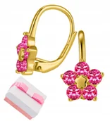 Biżuteria dla dzieci - Srebrne kolczyki dla dziewczynki sztyfty wkrętki kwiatki srebro pozłacane - miniaturka - grafika 1