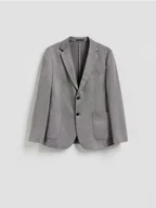 Kurtki męskie - Reserved - Marynarka slim fit z dodatkiem wiskozy - czarny - miniaturka - grafika 1