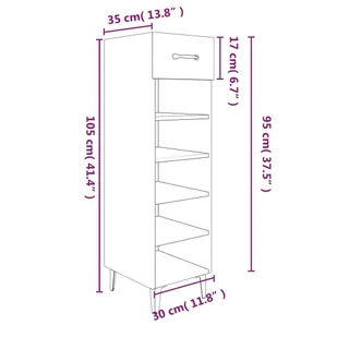 Lumarko Szafka na buty, biała, 30x35x105 cm, materiał drewnopochodny - Szafki na buty - miniaturka - grafika 10