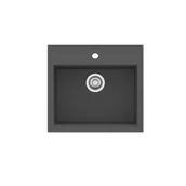 Zlewozmywaki - Zlewozmywak granitowy Retto 56 x 51 x 21,5 cm grafit - miniaturka - grafika 1