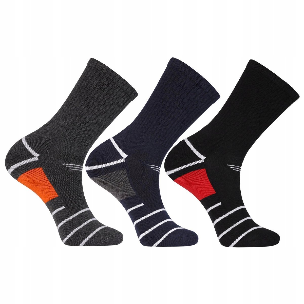 3X SKARPETKI MĘSKIE DŁUGIE BAWEŁNIANE SKARPETY KLASYCZNE WZORY MORAJ 43-45