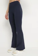 Legginsy - Granatowe Legginsy Typu Dzwony z Wysokim Stanem Orralise - miniaturka - grafika 1