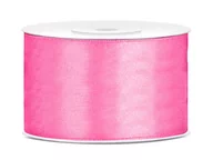 Pasmanteria - PartyDeco Tasiemka satynowa, różowa, 38 mm / 25 m TS38-081 - miniaturka - grafika 1