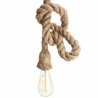 Lampy sufitowe - V-TAC Wzornictwo lina z konopi brązowym lampa wisząca sufity oświetlenie lampa wisząca E27 Metal czarnym vtac 3754 - miniaturka - grafika 1