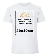 Koszulki męskie - Koszulka Bawełniana Męska Z Twoim Nadrukiem 30x40cm Biały M - miniaturka - grafika 1