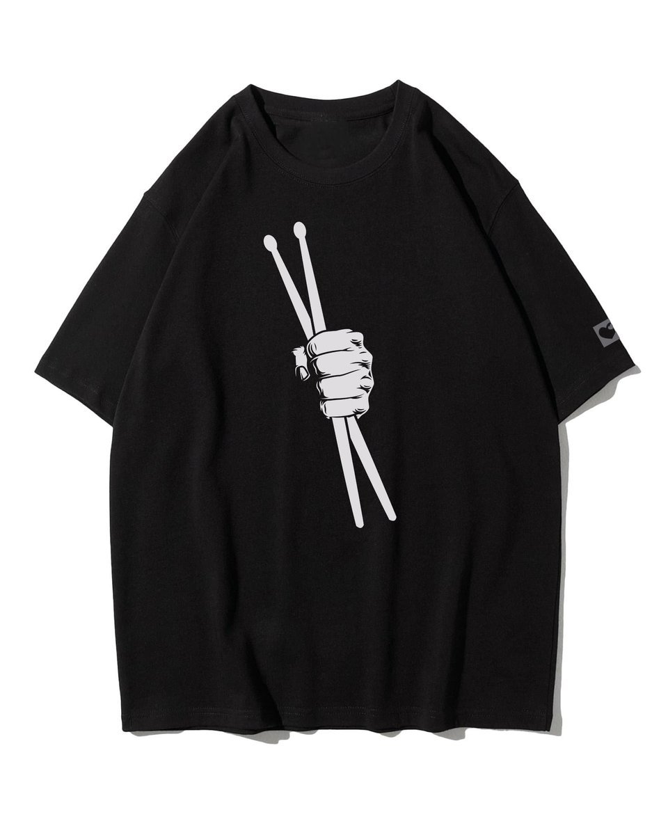 Koszulka oversize Pałeczki Perkusyjne Mocny Beat Muzyka Czarny 3XL
