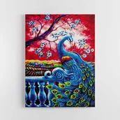 Malowanie po numerach - Paw na werandzie - Malowanie po numerach 30x40 cm - miniaturka - grafika 1