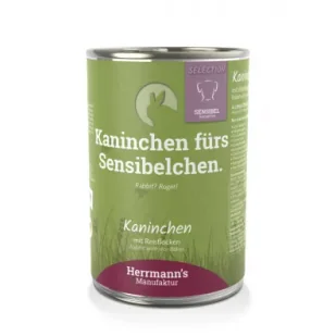 Herrmanns Manufaktur Selection Sensitive Dog Kaninchen - królik 400 g - Mokra karma dla psów - miniaturka - grafika 1