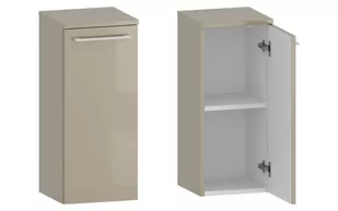 Słupek Łazienkowy RON 30 cm DD Prawy - Cappuccino Wysoki Połysk - Uchwyty Białe Matowe - Szafki łazienkowe - miniaturka - grafika 1