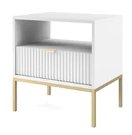 Inne meble do salonu - Stolik Nocny Nova S54 Złoty / Biały - miniaturka - grafika 1