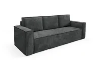 Sofy i kanapy - GUTTO Sofa rozkładana CORDA szara wykonana z tkaniny sztruksowej z funkcją spania - nowoczesny design w modnych kolorach - miniaturka - grafika 1
