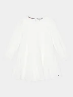 Sukienki i spódniczki dla dziewczynek - Tommy Hilfiger Sukienka codzienna Anglaise KG0KG07779 D Biały Regular Fit - miniaturka - grafika 1
