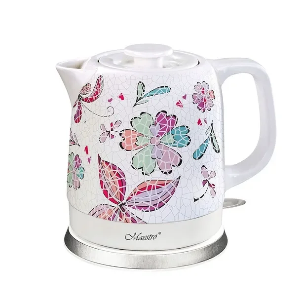 2X Czajnik elektryczny Maestro MR-068-FLOWERS 1500 W 1,5 l biały