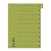 Pudła i kartony archiwizacyjne - Donau Przekładka karton, A4, 235x300mm, 0-9, 1 karta z perforacją, zielona 8611001-06 - miniaturka - grafika 1