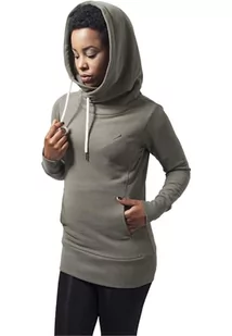 Urban Classics Damska bluza z kapturem z długim logo, zielony (oliwka 176), XL - Bluzy damskie - miniaturka - grafika 1