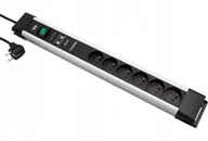 Listwy zasilające - Listwa zasilająca Bachmann CONNECTUS 6xUTE, 1xGVS 1xswitch 2.0m CEE7/7 Szary 19.07.3384 - miniaturka - grafika 1