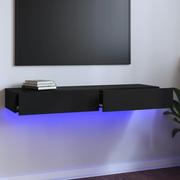 Szafki RTV - vidaXL Szafka pod TV z oświetleniem LED, czarna, 120x35x15,5 cm - miniaturka - grafika 1