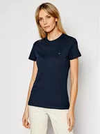 Koszulki i topy damskie - Tommy Hilfiger T-Shirt WW0WW22043 Granatowy Regular Fit - miniaturka - grafika 1