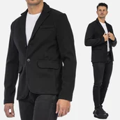 Marynarki męskie - Marynarka Męska Casual Elegancka Klasyczna Czarna 6587 M Czarny - miniaturka - grafika 1