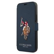 Etui i futerały do telefonów - U.s. polo assn US Polo USFLBKP12MPUGFLNV iPhone 12/12 Pro 6,1" granatowy/navy book Polo Embroidery Collection - miniaturka - grafika 1