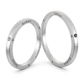 Obrączki ślubne - Obrączki srebrne grawerowane z  cyrkonią - wzór Ag-554 - miniaturka - grafika 1