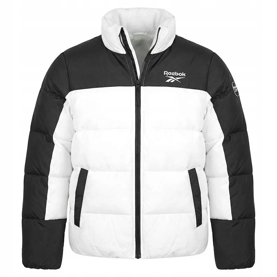 Kurtka zimowa damska Reebok 2 w 1 bez kaptura S biały czarny OLRB2110