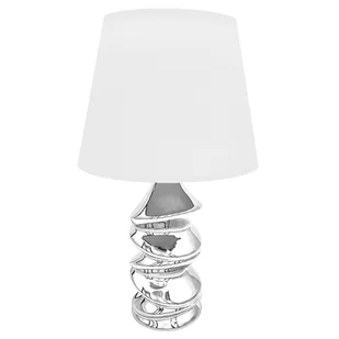Lampa nocna srebrna stołowa glamour 38 cm / Stylowe Dekoracje - Lampy stojące - miniaturka - grafika 1