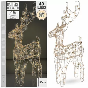 Renifer świecący dekoracyjny złoty 40 led 54,5 cm kod: O-839312 - Oświetlenie świąteczne Renifer świecący dekoracyjny złoty 40 led 54,5 cm kod: O-839312 - Oświetlenie świąteczne - miniaturka - grafika 1