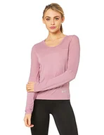 Koszulki i topy damskie - Nike W NK INFINITE TOP LS Long Sleeved T-Shirt, Plum dust/Reflective silv, XL - miniaturka - grafika 1