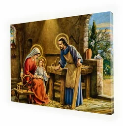 Święta Rodzina, obraz religijny na płótnie - Ikony i obrazy sakralne - miniaturka - grafika 1