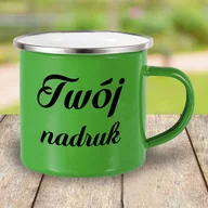 Kubki - Zielony kubek metalowy, emaliowany z Twoim nadrukiem - miniaturka - grafika 1