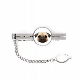 Mops Pug pies geometryczny Spinka do krawata - Spinki do mankietów i krawatów - miniaturka - grafika 1