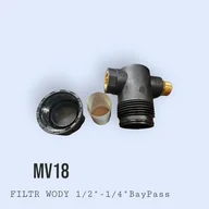 Akcesoria do myjek - Filtr Wody MV18 G1/2"F-G1/2M + BayPass 1/4"F (wyjście na manometr) max.przepływ 30l/min max.ciśnie 10bar - miniaturka - grafika 1