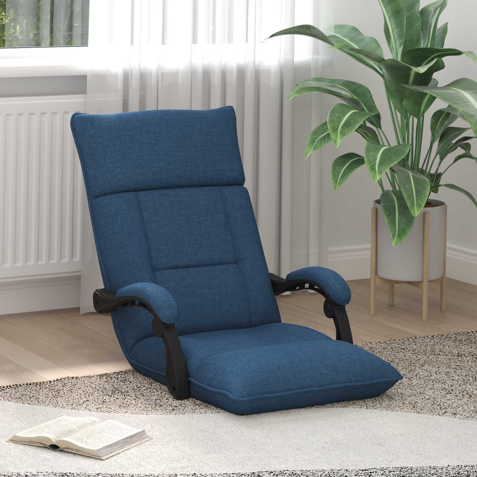 vidaXL vidaXL Krzesło na podłogę Niebieski 66 x 66 x 80 cm tkanina