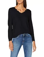 Swetry damskie - ONLY Damski sweter Onljulie L/S koronkowy dekolt w serek Ex KNT, Wielokolorowa (czarne szczegóły: Czarna koronka), S - miniaturka - grafika 1