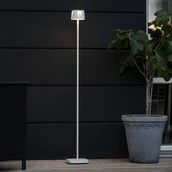 Lampy ogrodowe - Konstsmide Ładna lampa stojąca LED z akumulatorem, biała, aluminium, IP54, - miniaturka - grafika 1