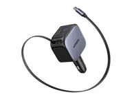 Ładowarki samochodowe - UGREEN Ładowarka samochodowa EC6042x USB-C + USB145W z kablem szara 6941876271405 - miniaturka - grafika 1