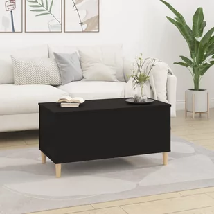Lumarko Stolik kawowy, czarny, 90x44,5x45 cm, materiał drewnopochodny - Ławy i stoliki kawowe - miniaturka - grafika 4