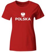 Koszulki sportowe damskie - Koszulka Kibica Reprezentacji Polski. Koszulka Damska Dla Kibica, Czerwona, Roz. XL - miniaturka - grafika 1