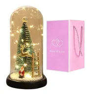 Biżuteria - akcesoria - Kryształowa wieczna róża pod szklaną kopułą LED ROZ14 - miniaturka - grafika 1