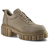 Półbuty damskie - Beżowe Półbuty Karino Damskie Stylowe Buty - miniaturka - grafika 1